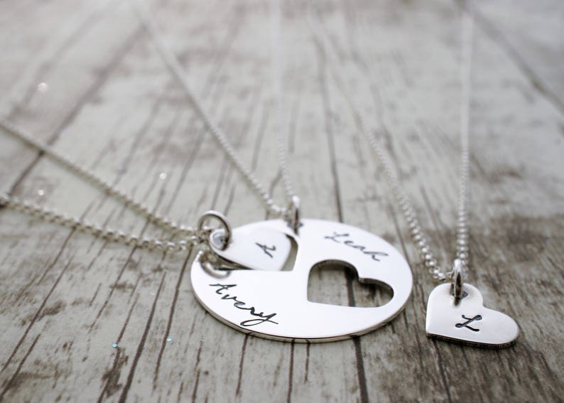 Mother/'s Push Present Personalized Mother Daughter Necklace Set in Sterling Silver by EWD Two Daughter Design
