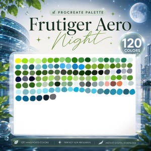 Frutiger Aero Procreate Color Palette, 120 Colors, Digital Download