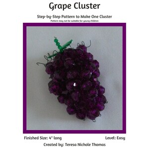 Beaded Grape Cluster Beading Pattern / Tutorial PDF Step-by-Step Detailed Instructions