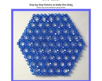 Beaded Doily - One Color Beading Pattern / Tutorial PDF Step-by-Step Detailed Instructions