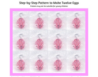 Mini Easter Eggs Ornament Beading Pattern / Tutorial PDF Step-by-Step Detailed Instructions