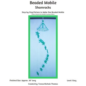 Mönster / handledning för pärlbroderi av shamrocks med pärlor i PDF-format, steg-för-steg-instruktioner