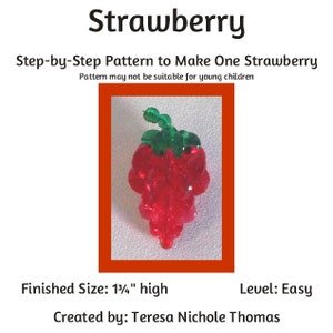 Beaded Strawberry Beading Pattern / Tutorial PDF Step-by-Step Detailed Instructions