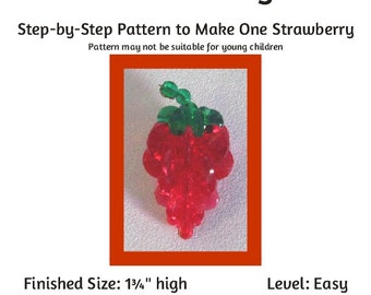 Beaded Strawberry Beading Pattern / Tutorial PDF Step-by-Step Detailed Instructions