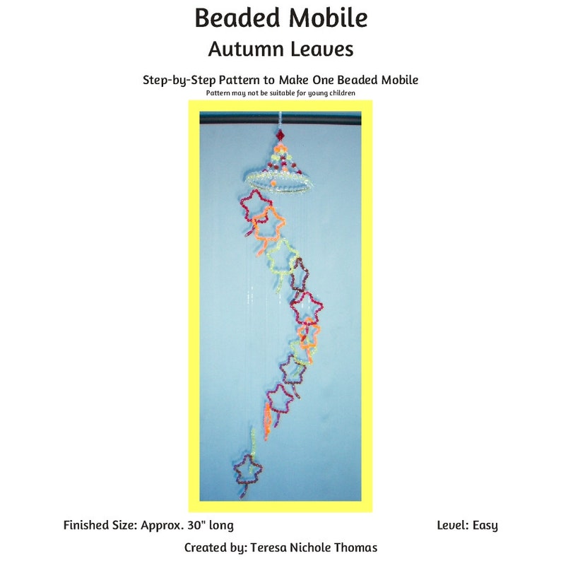 Autumn Leaves Beaded Mobile Beading Pattern / Tutorial PDF Step-by-Step Detailed Instructions image 1