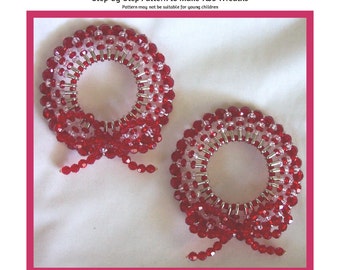 Mini Wreaths Safety Pin and Beading Pattern / Tutorial PDF Step-by-Step Detailed Instructions