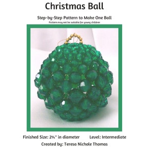 Christmas Ball Beading Pattern / Tutorial PDF Step-by-Step Detailed Instructions