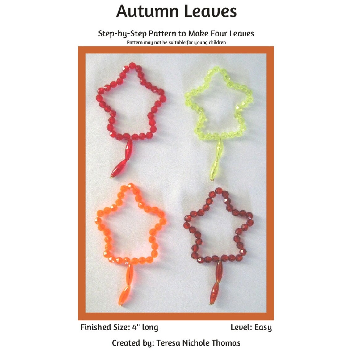 Autumn Leaves Beading Pattern / Tutorial PDF Stepbystep Detailed