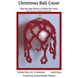 Christmas Ball Cover Beading Pattern / Tutorial PDF Step-by-Step Detailed Instructions