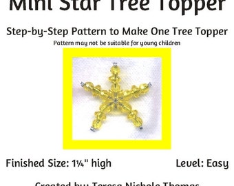 Mini Star Tree Topper Ornament Beading Pattern / Tutorial PDF Step-by-Step Detailed Instructions