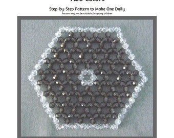 Beaded Doily - Two Colors Beading Pattern / Tutorial PDF Step-by-Step Detailed Instructions