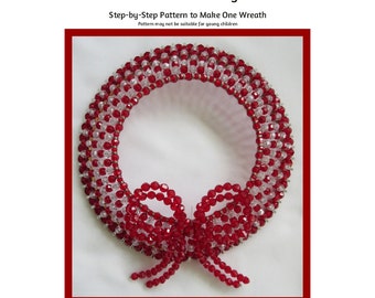 Valentine's Day Beaded Wreath Safety Pin and Beading Pattern / Tutorial PDF Step-by-Step Detailed Instructions