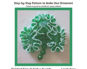 Lacy Shamrock Ornament Beading Pattern / Tutorial PDF Step-by-Step Detailed Instructions
