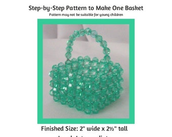 Mini Square Basket Beading Pattern / Tutorial PDF Step-by-Step Detailed Instructions