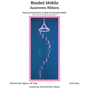 Awareness / Cause / Support / Cancer Ribbons Beaded Mobile Beading Pattern / Tutorial PDF Step-by-Step Detailed Instructions