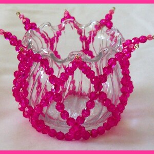 Petal Votive Holder One Color Candle Holder Beading Pattern / Tutorial PDF Step-by-Step Detailed Instructions image 2