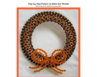 Halloween Beaded Wreath Safety Pin and Beading Pattern / Tutorial PDF Step-by-Step Detailed Instructions