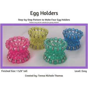Easter Egg Holders Safety Pin and Beading Pattern / Tutorial PDF Step-by-Step Detailed Instructions