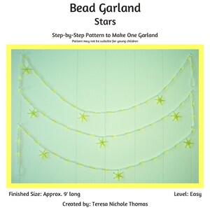 Stars Bead Garland Beading Pattern / Tutorial PDF Step-by-Step Detailed Instructions