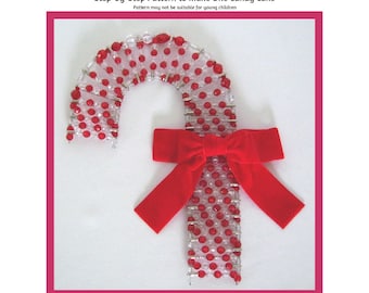 Candy Cane Safety Pin and Beading Pattern / Tutorial PDF Step-by-Step Detailed Instructions