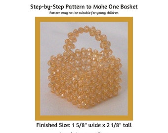 Tiny Square Basket Beading Pattern / Tutorial PDF Step-by-Step Detailed Instructions