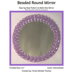 Beaded Round Mirror Beading Pattern / Tutorial PDF Step-by-Step Detailed Instructions