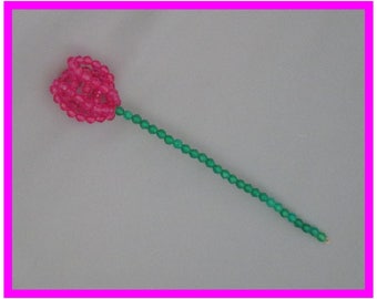 Rosebud Flower Beading Pattern (8 1/2" tall) / Tutorial PDF Step-by-Step Detailed Instructions