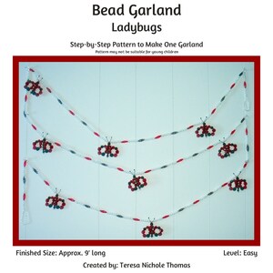 Ladybugs Bead Garland Beading Pattern / Tutorial PDF Step-by-Step Detailed Instructions