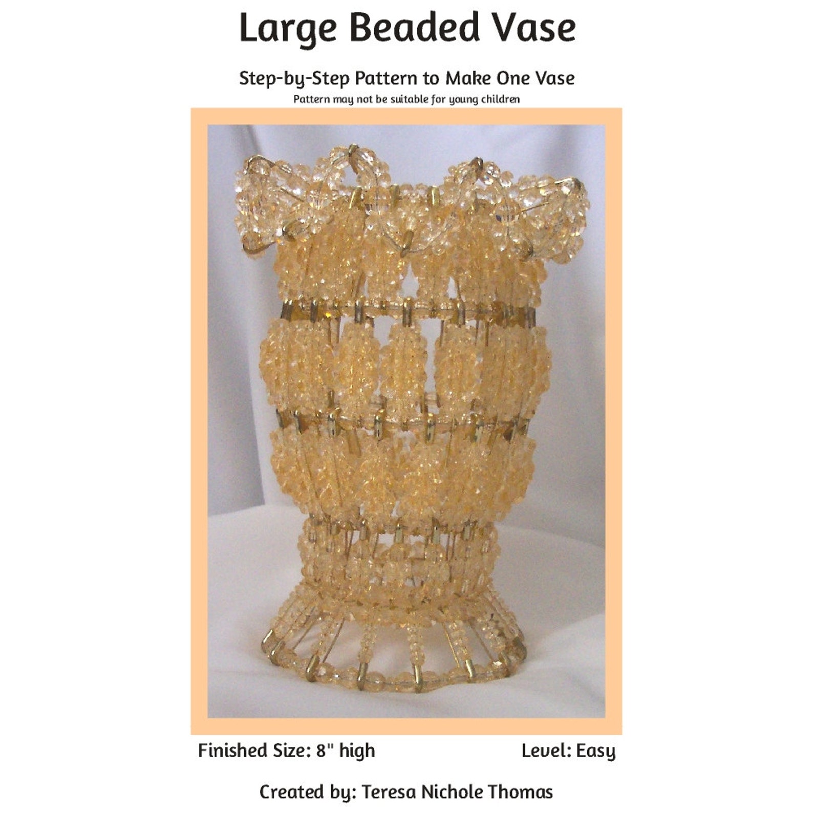 Large Vase Beading Pattern / Tutorial PDF Stepbystep Detailed