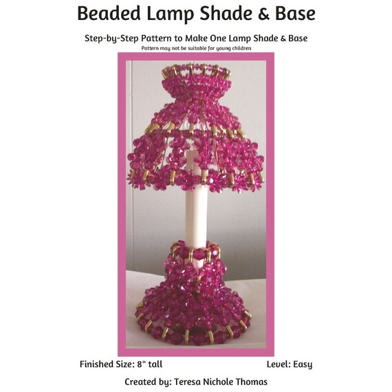 Lamp Shade And Base Safety Pin Beading Pattern Tutorial Pdf Step By Detailed Instructions