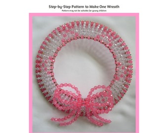 Awareness / Cause / Support / Cancer Ribbons Beaded Wreath Safety Pin and Beading Pattern / Tutorial PDF Step-by-Step Detailed Instructions