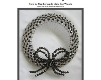 New Year's Day Beaded Wreath Safety Pin and Beading Pattern / Tutorial PDF Step-by-Step Detailed Instructions