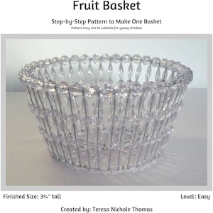Beaded Fruit Basket Beading Pattern / Tutorial PDF Step-by-Step Detailed Instructions