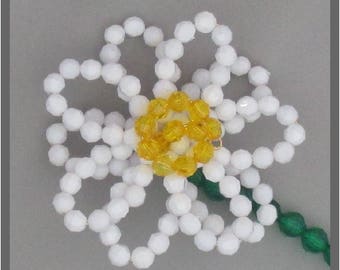 Daisy Flower Beading Pattern (8" tall) / Tutorial PDF Step-by-Step Detailed Instructions