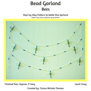 Bees Bead Garland Beading Pattern / Tutorial PDF Step-by-Step Detailed Instructions