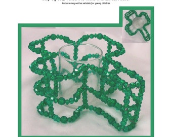 Shamrock-Shaped Candle Holder Beading Pattern / Tutorial PDF Step-by-Step Detailed Instructions