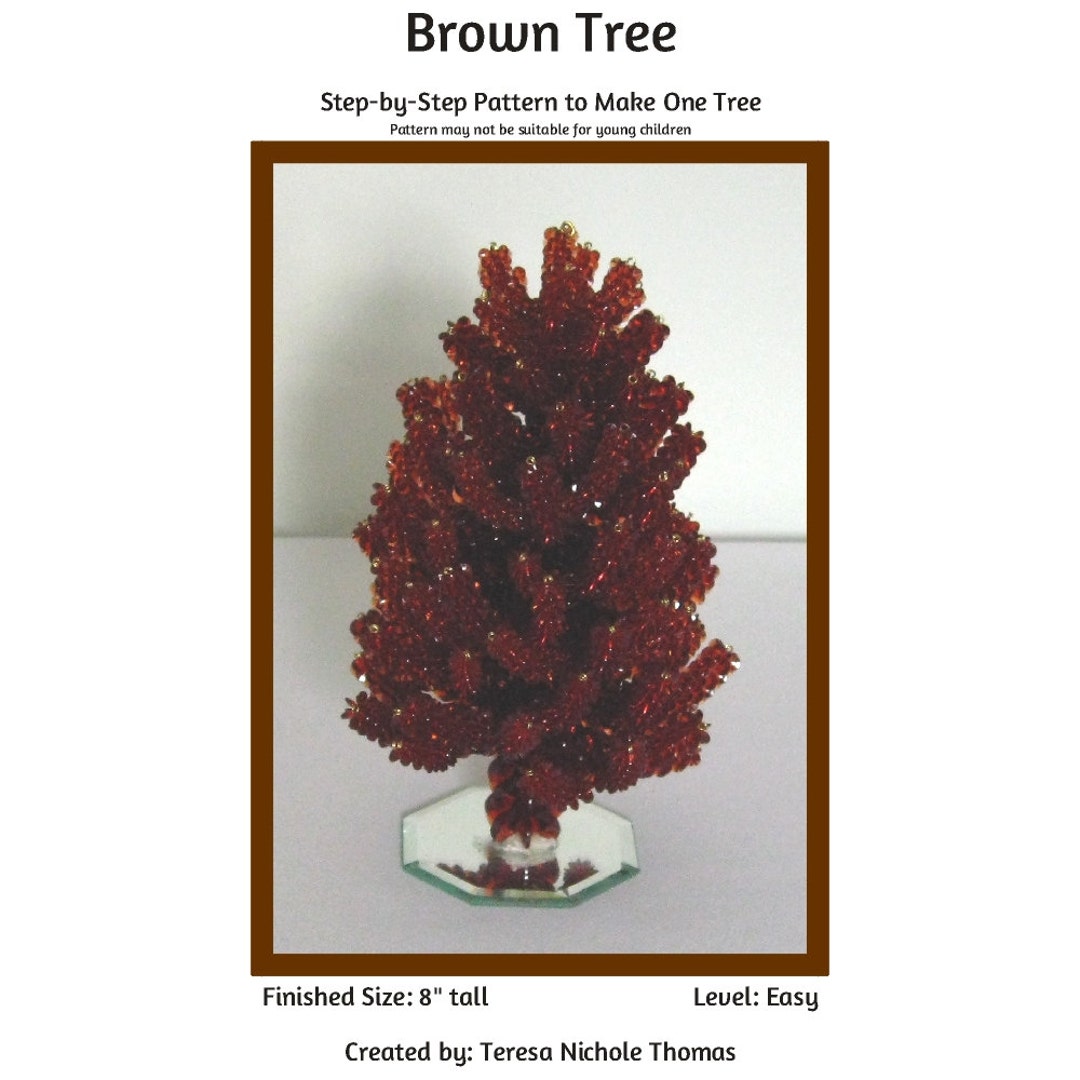 Brown Beaded Tree Beading Pattern / Tutorial PDF Step-by-step Detailed ...