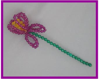 Iris Flower Beading Pattern (9 1/4" tall) / Tutorial PDF Step-by-Step Detailed Instructions