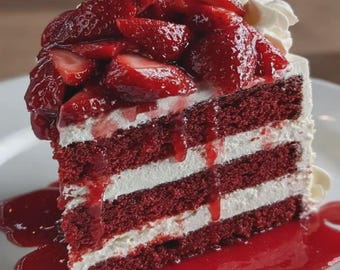 Red Velvet Cake - Digital Recipe Card | Printable PDF | Quick & Easy