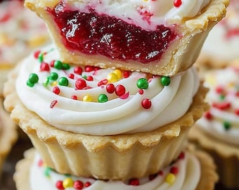 Best Recipe for Irresistible Strawberry Cheesecake Cookie Cups  | Easy Festive Christmas Dessert with Instant Recipe Download