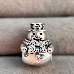 Little snowman Charm/New 925 Silver Cute little snowman Charm