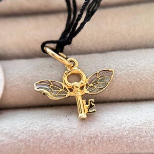 Gold colour Magic key Charms;For European Charm Bracelet