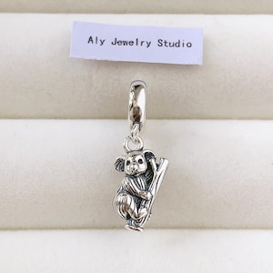 The koala on the branch Charm;Bracelet Charm;Silver Charm