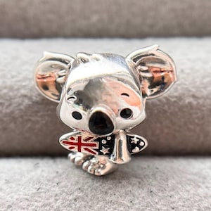 Surfing Koala Charm;New 925 Silver Koala Charm;Bracelet charm