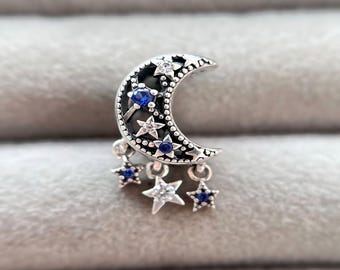 Stars and the moon Charm/925 Silver Stars and the moon Starry sky Charm/bangle Charm
