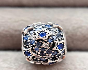 Shining starry sky Charm/New 925 Silver Shining starry sky Charm/Inlay artificially cultivated gemstones