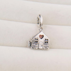 925 Sterling Silver House Charm: Small Locket Bracelet Charm