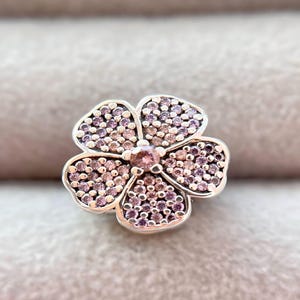 Cherry blossom Charm/925 Silver Pink and purple Cherry blossom Charm/fits Bangle