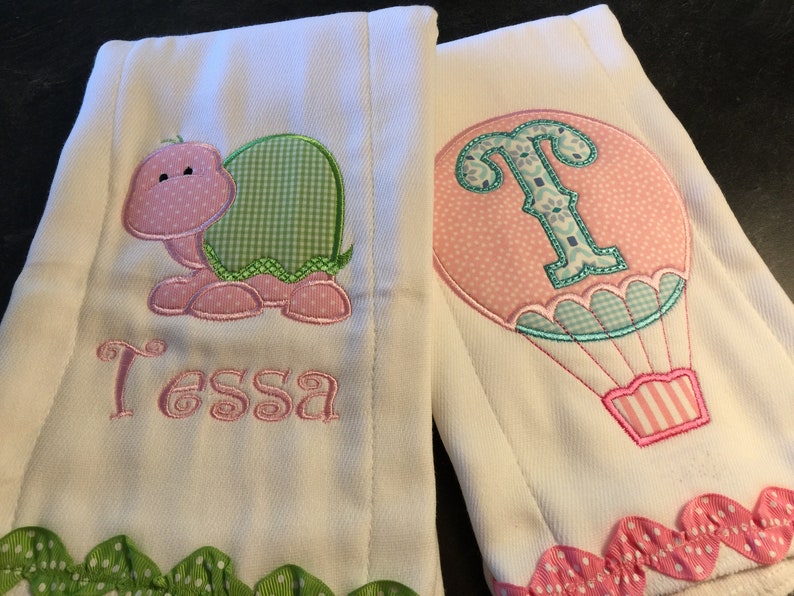 Whale Burp Cloth Girl Burp Cloths Personalized Girl Burp Cloth Owl Burp Cloth Turtle Burp Cloth Hot Air Balloon Burp Cloth
