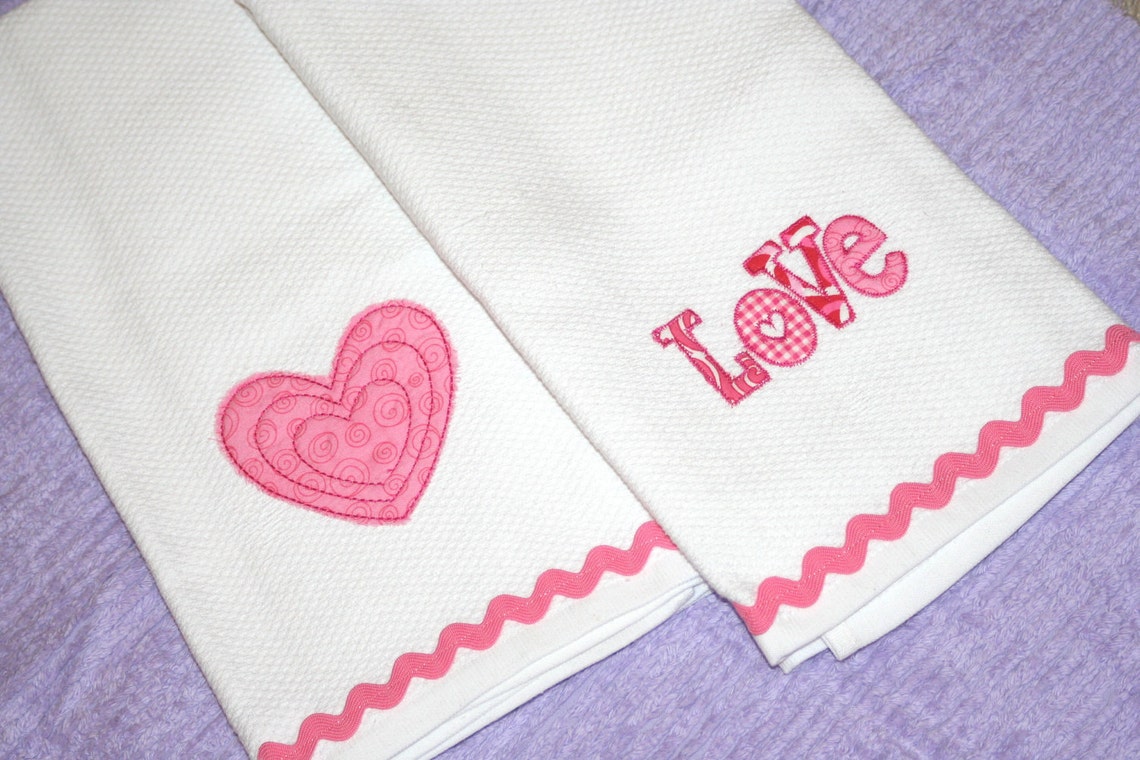 Valentine Kitchen Towel Heart Kitchen Towel Love Kitchen Etsy